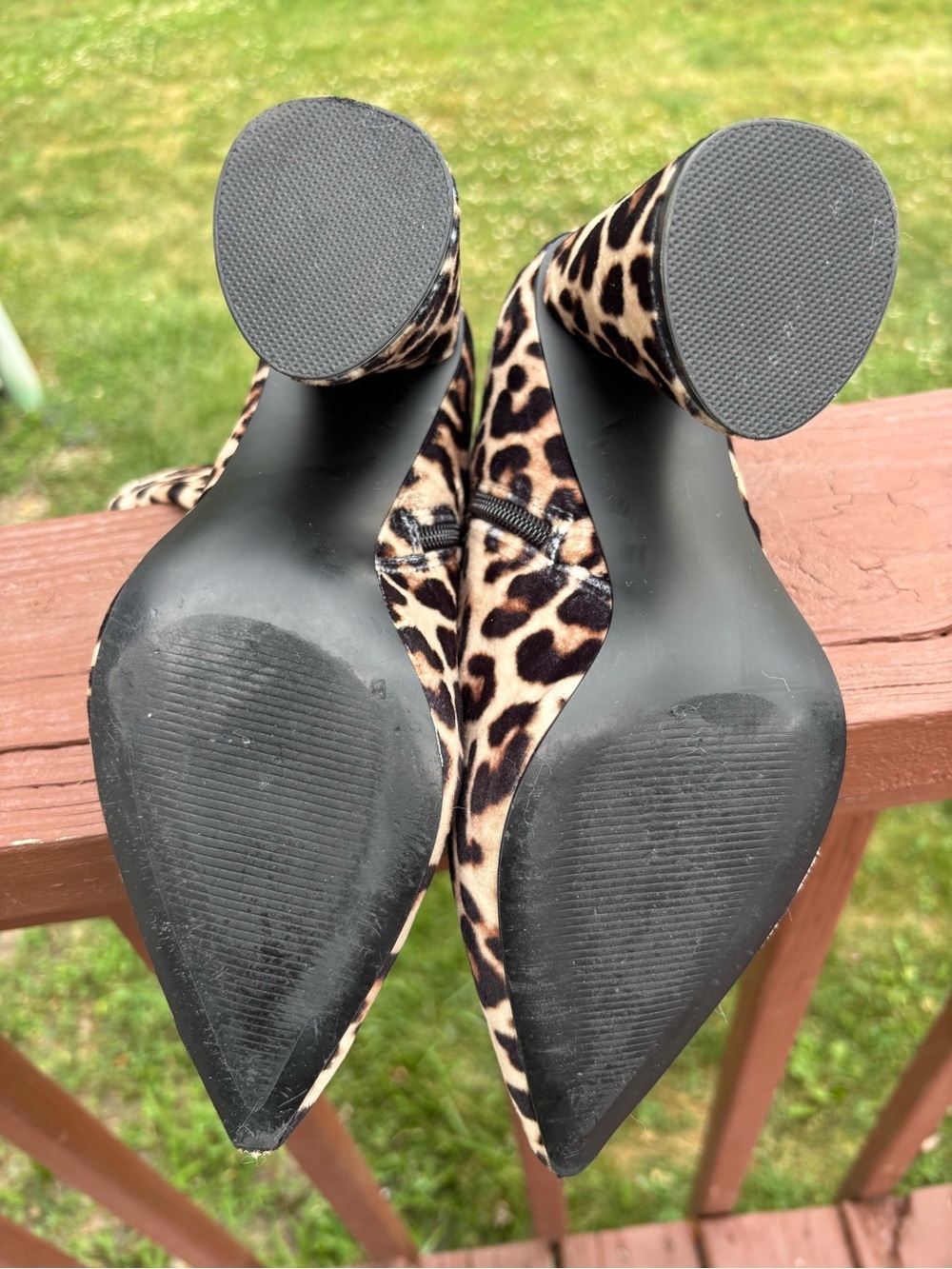 Steve Madden Leopard-Print Pointed Toe Ankle Boots - Black/Tan/Cream - Picture 8 of 8